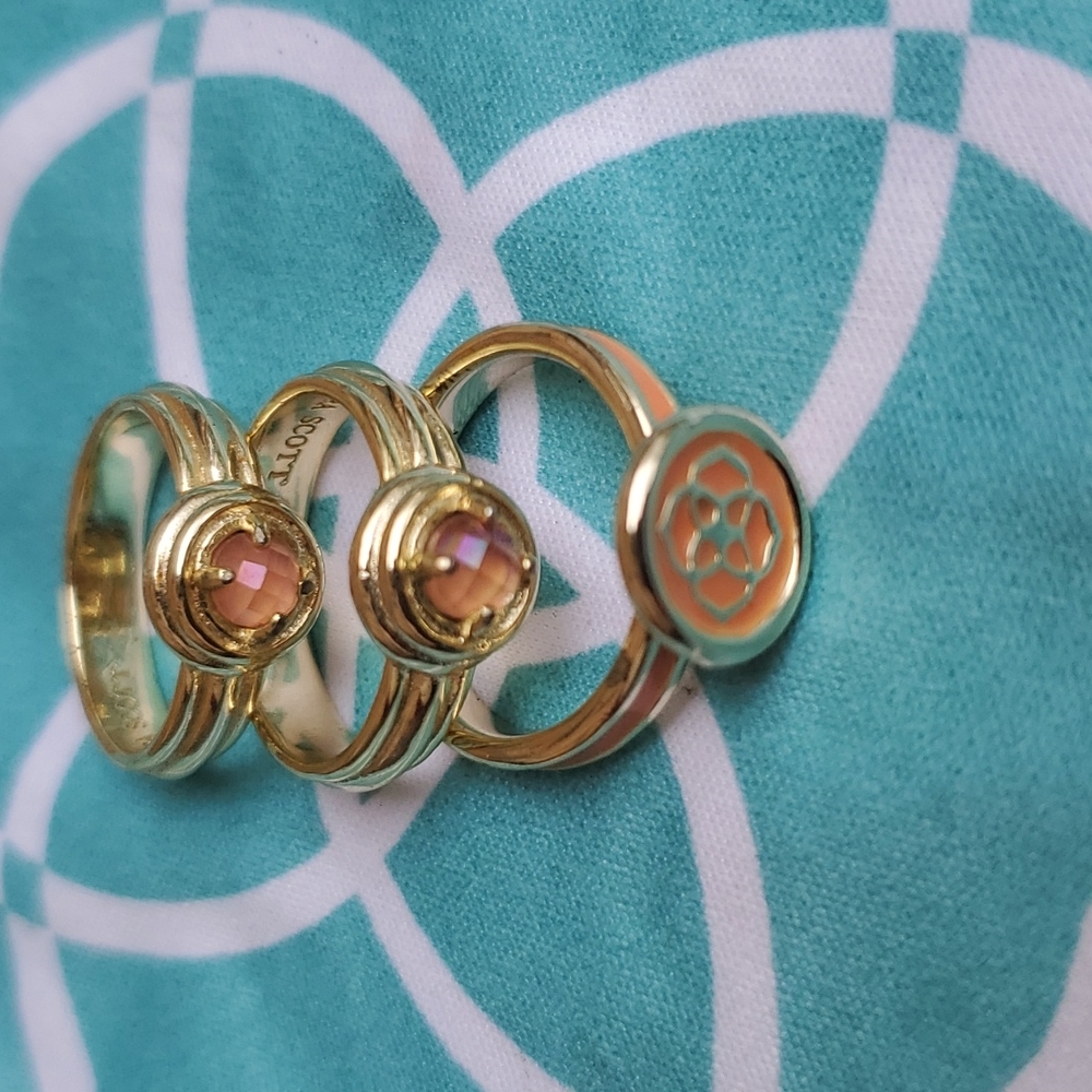 Kendra Scott Callie Stackable Rings Tangerine Iri… - image 2